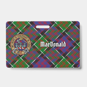 Badge Clan MacDonald de Clanranald Crest sur Tartan