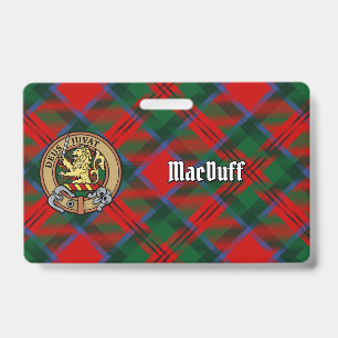 Badge Clan MacDuff Crest sur Tartan