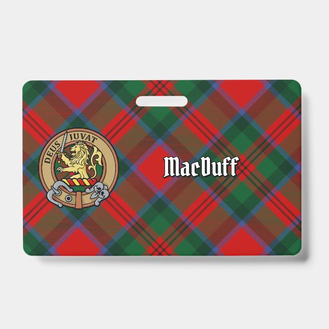 Badge Clan MacDuff Crest sur Tartan (Avant)