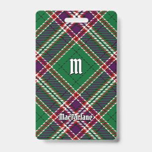 Badge Clan MacFarlane Chasse moderne Tartan