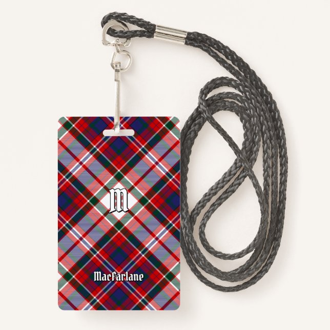 Badge Clan MacFarlane robe Tartan (Devant avec lanière)