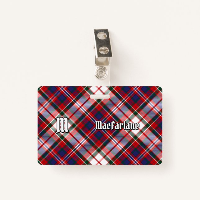 Badge Clan MacFarlane robe Tartan (Devant avec clip)