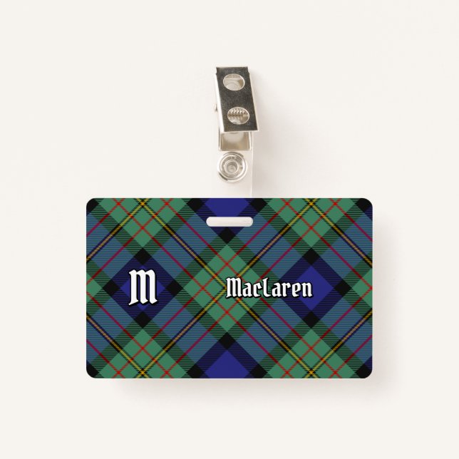Badge Clan MacLaren Tartan (Devant avec clip)