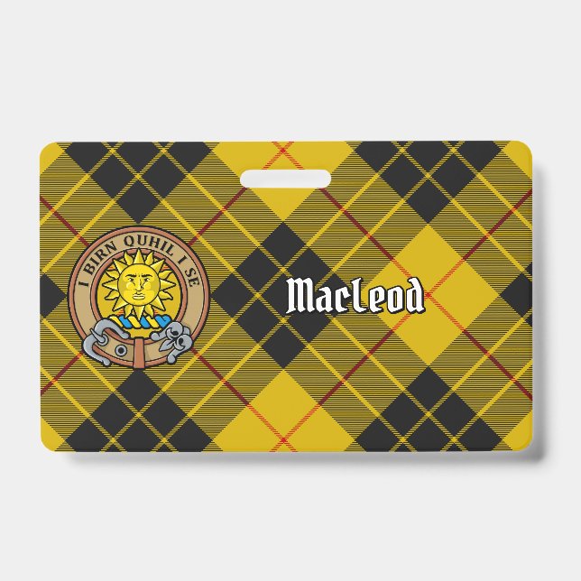 Badge Clan MacLeod de Lewis Crest sur Tartan (Face)