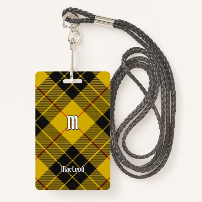 Badge Clan Macleod de Lewis Tartan (Devant avec lanière)