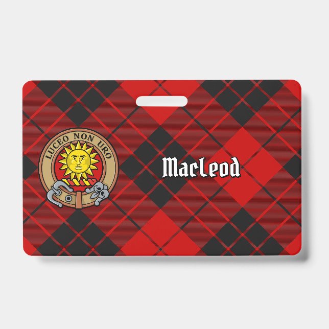 Badge Clan MacLeod de Raasay Crest sur Tartan (Avant)