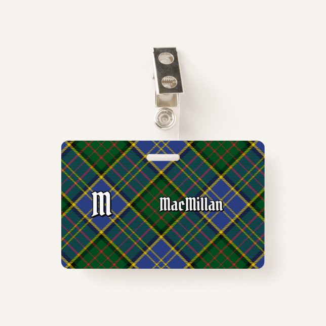Badge Clan MacMillan Chasse Tartan (Devant avec clip)