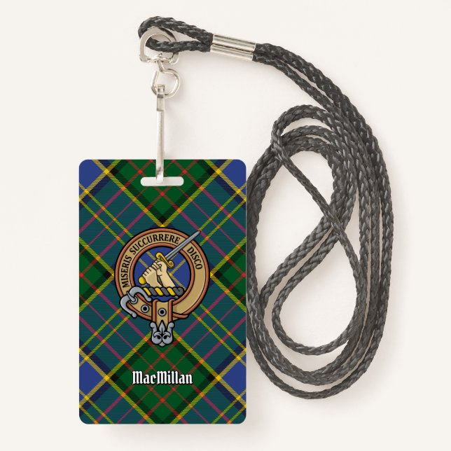 Badge Clan MacMillan Crest sur la chasse Tartan (Devant avec lanière)