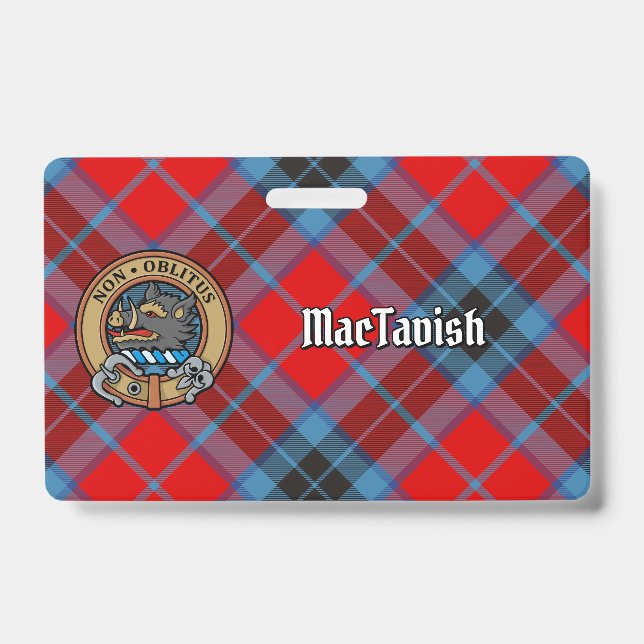 Badge Clan MacTavish Crest sur Tartan (Avant)