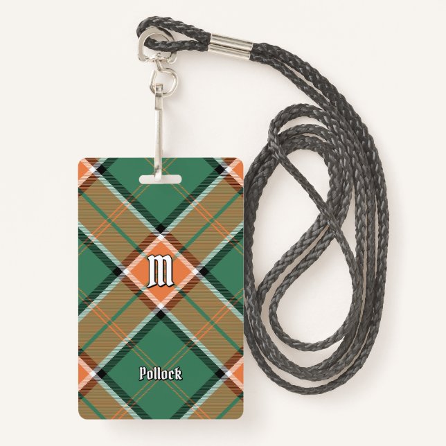 Badge Clan Pollock Insigne Tartan (Devant avec lanière)