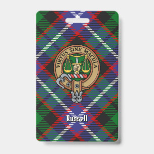 Badge Clan Russell Crête sur Tartan