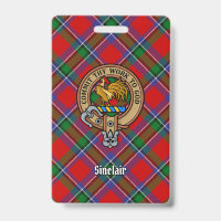 Clan Sinclair Crest sur Red Tartan
