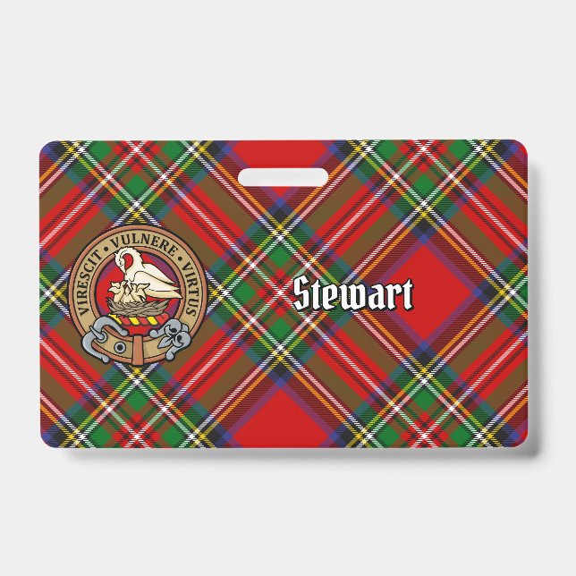 Badge Clan Stewart Crest sur Royal Tartan (Face)