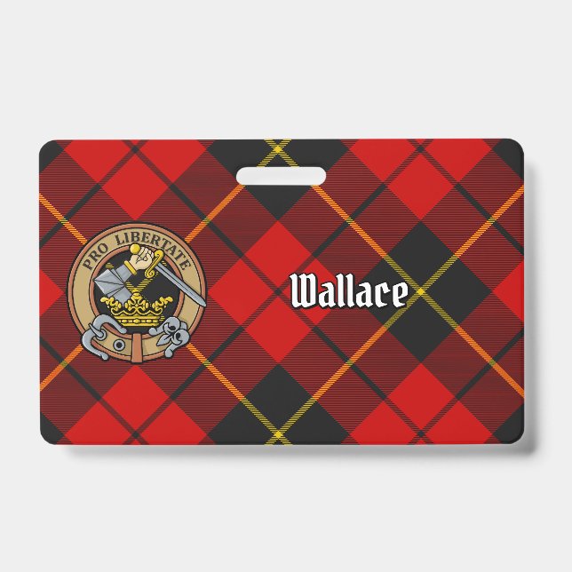 Badge Clan Wallace Crête sur Tartan (Avant)
