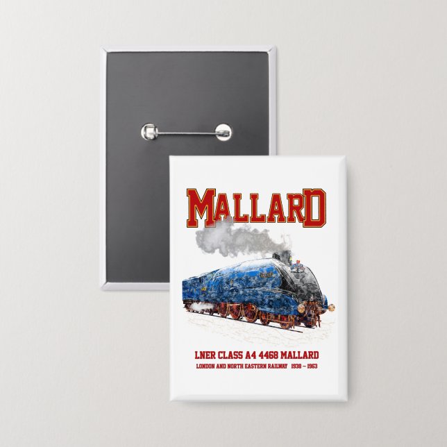 Badge Class A4 Mallard - World Fastest Steam Locomotive (Recto/Verso)