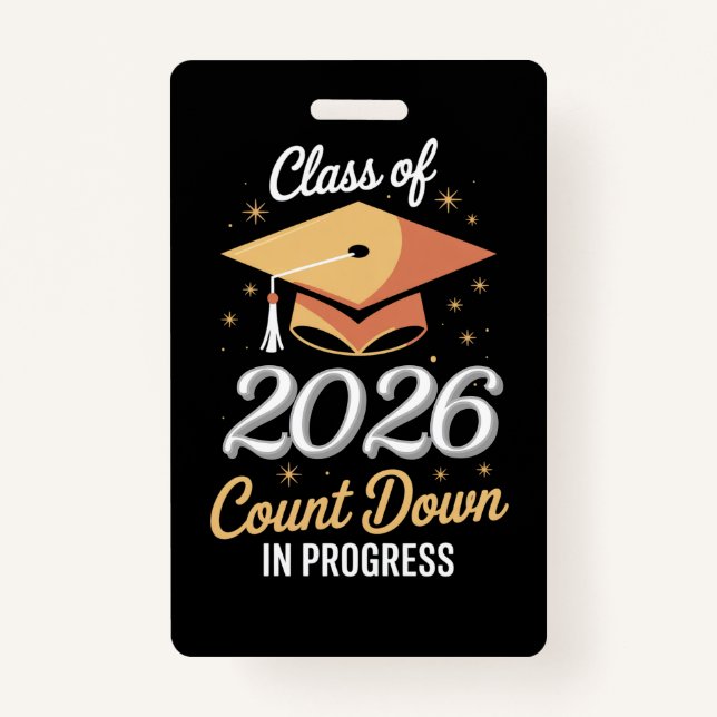 Badge Classe de 2026 compte à rebours en cours Personnal (Devant)