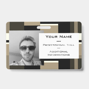 Badge Classique Abstrait photo personnalisée moderne pro