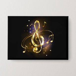Badge Clé de Sol Musicale en Or