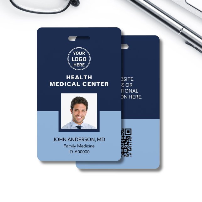 Badge Clinique de soins de santé Médicales - ID professi (Medical Healthcare Clinic Doctor Professional ID Badge)