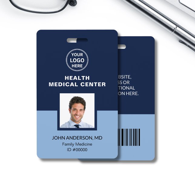 Badge Clinique de soins médicaux Médecin Code-barres ID (Medical Healthcare Clinic Doctor Bar Code ID Badge)