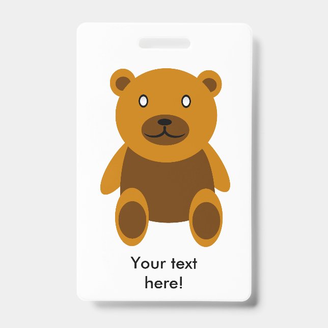 Badge Clipart d'ours en peluche marron (Avant)
