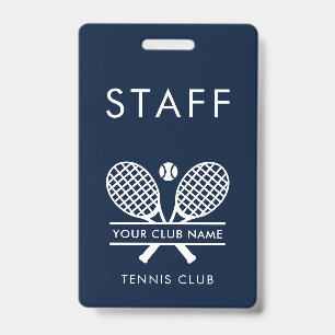 Badge Club de Tennis Nom du motif des raquettes du perso