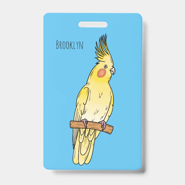 Badge Cockatiel bird cartoon illustration  (Avant)