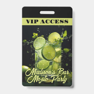 Badge Cocktail Mojito Texte Personnalisé
