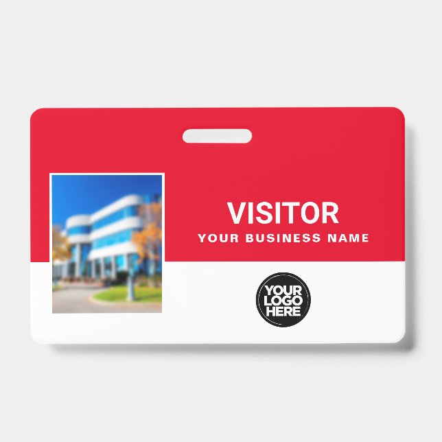 Badge Code à barres de la photo du visiteur d'affaires r (Avant)