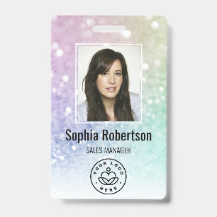 Badge Code à barres de photo d'employé d'entreprise pers