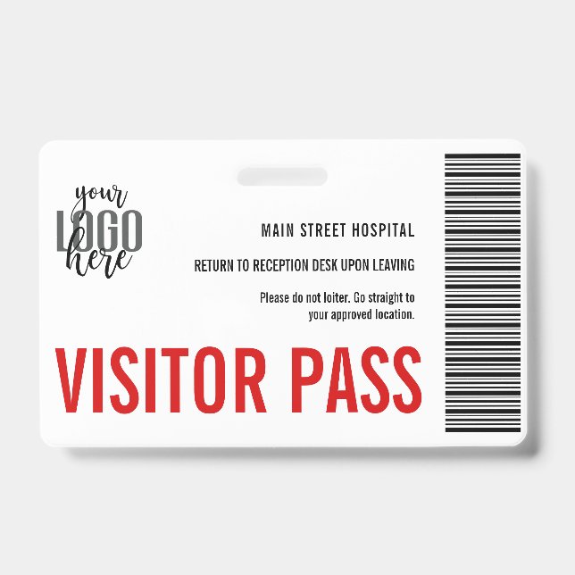 Badge Code à barres du laissez-passer pour visiteur de l (Avant)