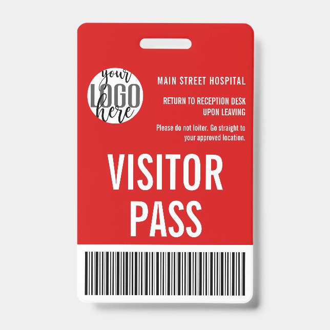 Badge Code à barres du laissez-passer pour visiteur de l (Avant)
