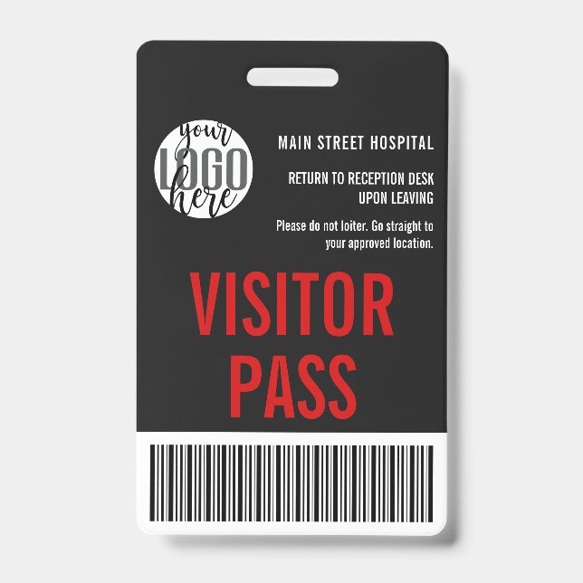 Badge Code à barres du laissez-passer pour visiteur de l (Avant)