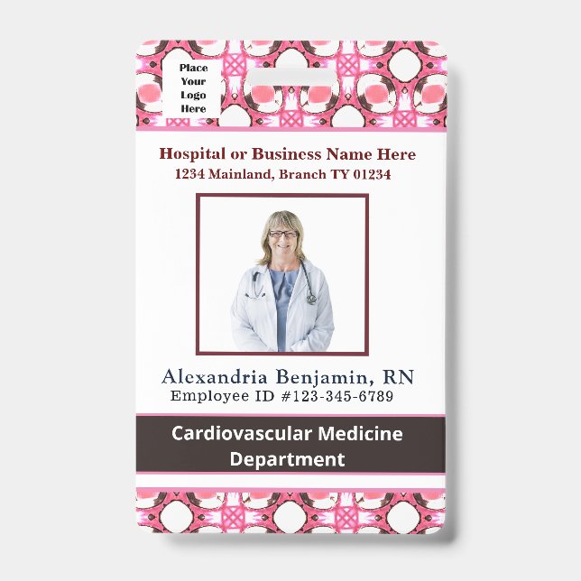 Badge Code à barres du nom de la photo de l'employé Logo (Avant)