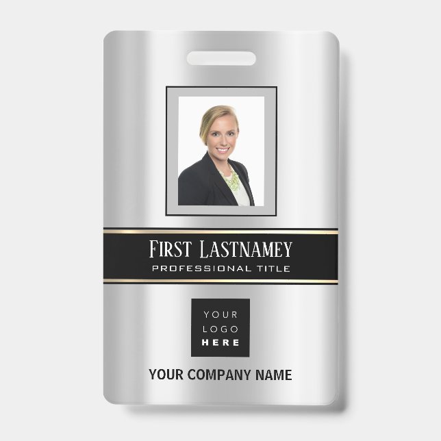 Badge Code à barres - Nom de la photo Carte d'identité M (Avant)