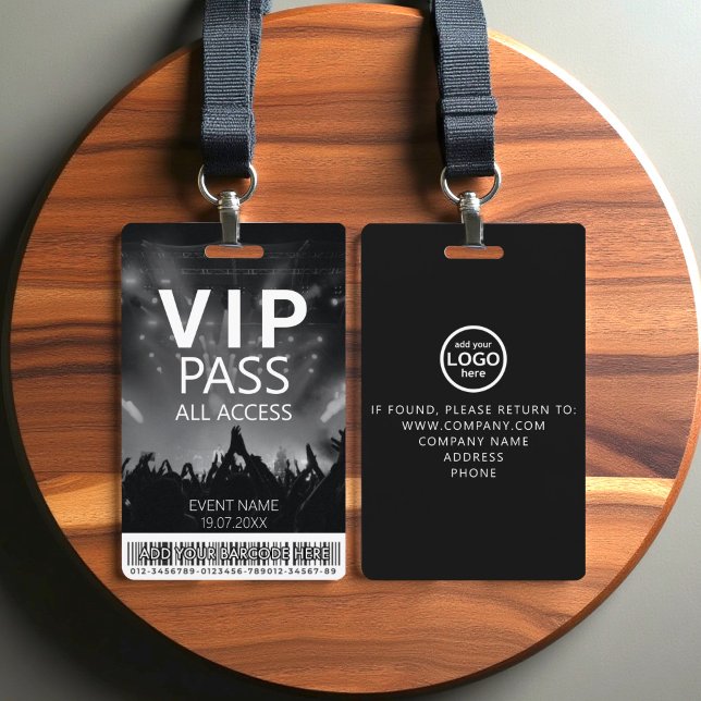 Badge Code barre d'accès VIP tout-accès personnalisé noi (Créateur téléchargé)