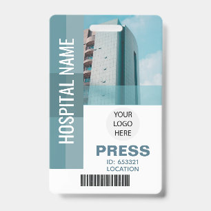 Badge Code barre de presse personnalisée, ID logo