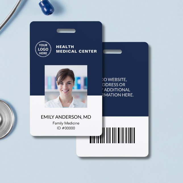 Badge Code barre ID Hôpital Clinique Médecin Employé (Bar Code ID Hospital Clinic Doctor Employee Badge)