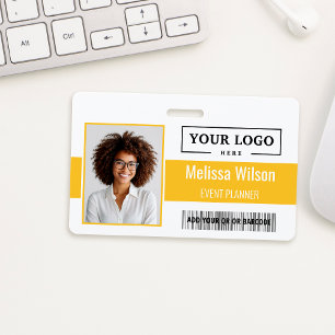 Badge Code barre personnalisé pour entreprise Logo QR Co
