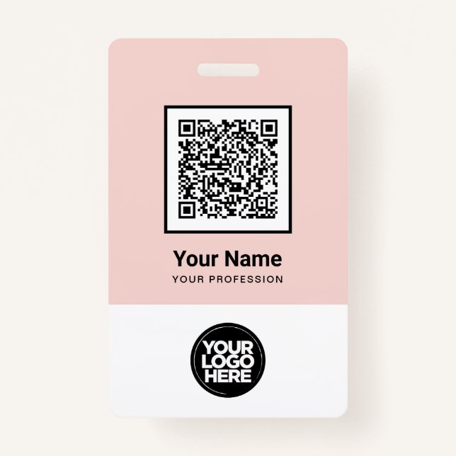 Badge Code barre Qr de l'employé personnalisé Nom du log (Devant)