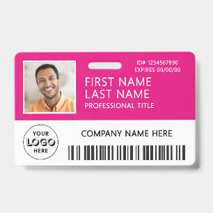 Badge Code-barres de la photo d'identité du logo de l'en