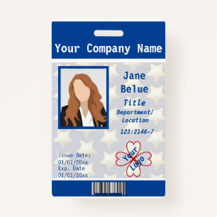 Badge Code-barres de l'officier de police, bleu, blanc