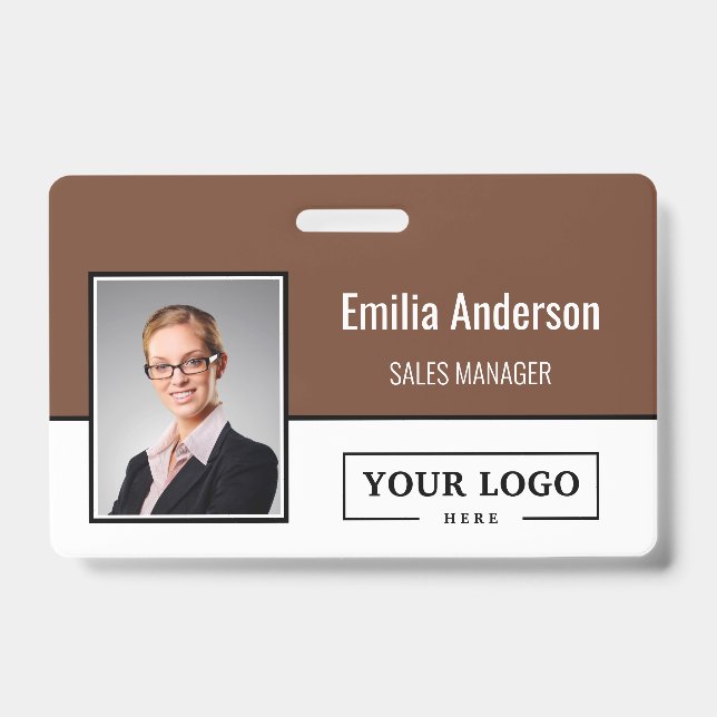 Badge Code-barres de logo d'entreprise personnalisé Phot (Avant)