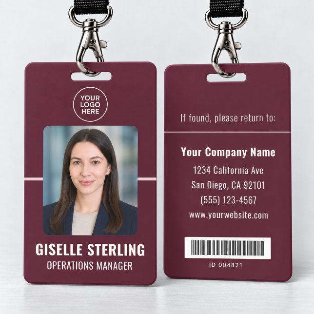 Badge Code-barres d'identification d'employé personnalis (Créateur téléchargé)
