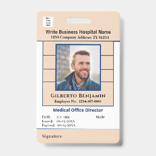 Badge Code-barres d'identification ID personnalisé pour 