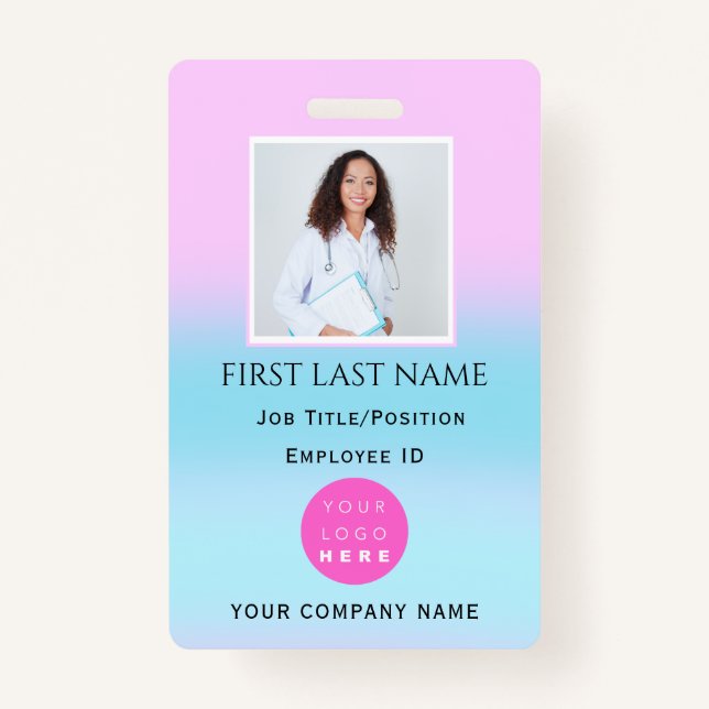 Badge Code-barres personnalisé ID photo Soins de santé i (Devant)