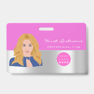 Badge Code-barres personnalisé pour employé Logo Nom Sca