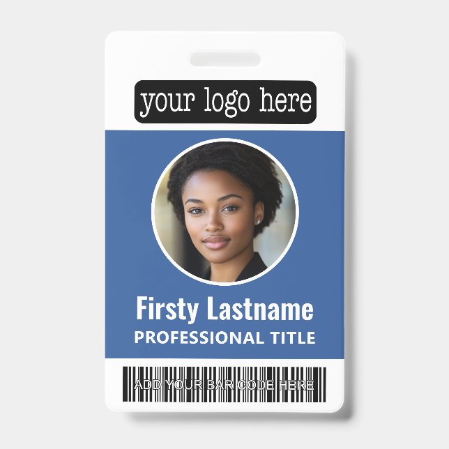 Badge Code-barres personnalisé pour employés avec photo  (Avant)