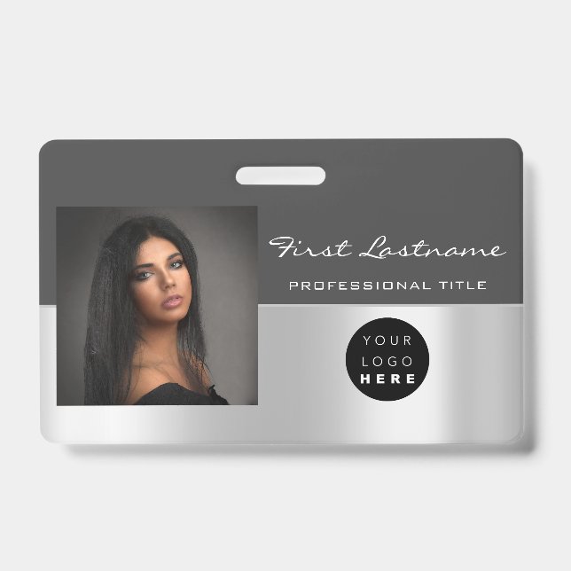 Badge Code-barres personnalisé pour employés Logo Nom Sc (Avant)