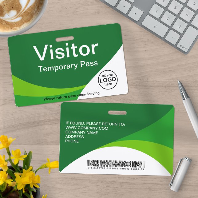 Badge Code-barres personnalisé vert pour carte de visite (Créateur téléchargé)